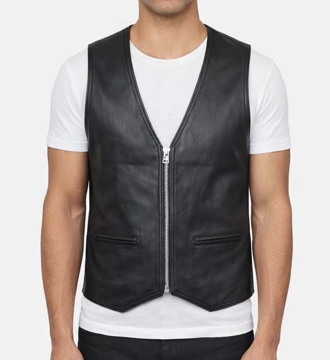 Men’s Asphalt Ace Leather Vest.
