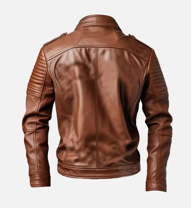 Men’s Brown Vintage Biker Leather Jacket.