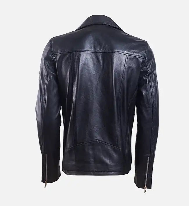 Men’s Black Leather Biker Jacket.