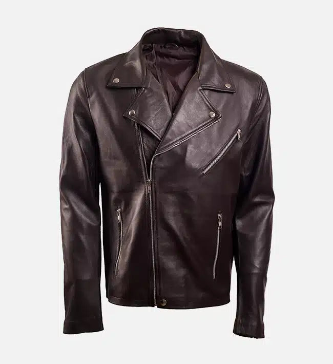 Men’s Chocolate Brown Biker Leather Jacket.