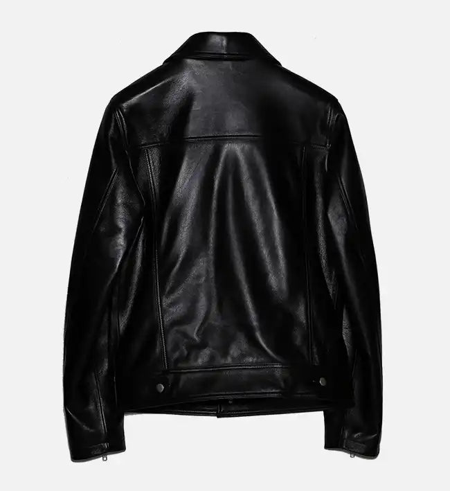 Women’s Zipper Biker Black Leather Jacket.