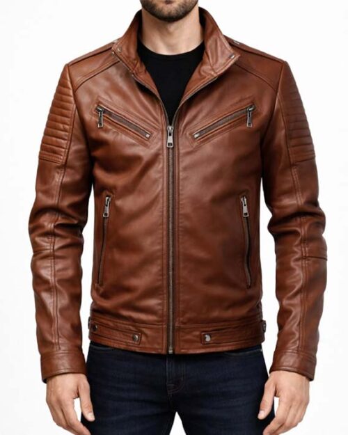 Men’s Brown Vintage Biker Leather Jacket