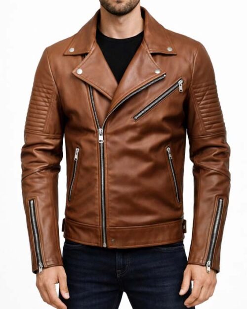 Men’s Brown Biker Leather Jacket