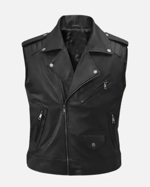 Men’s Road Sovereign Black Leather Vest