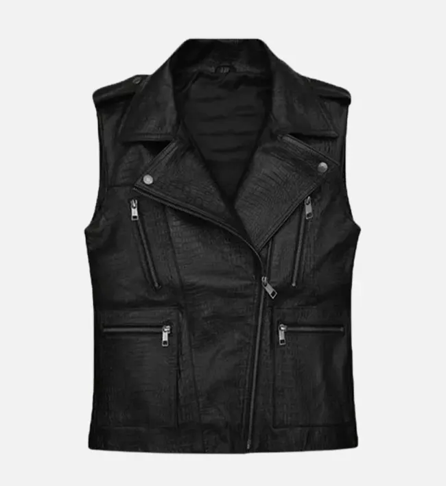 Men’s Steel Crest Leather Biker Vest – Strength, Style & Road Dominance