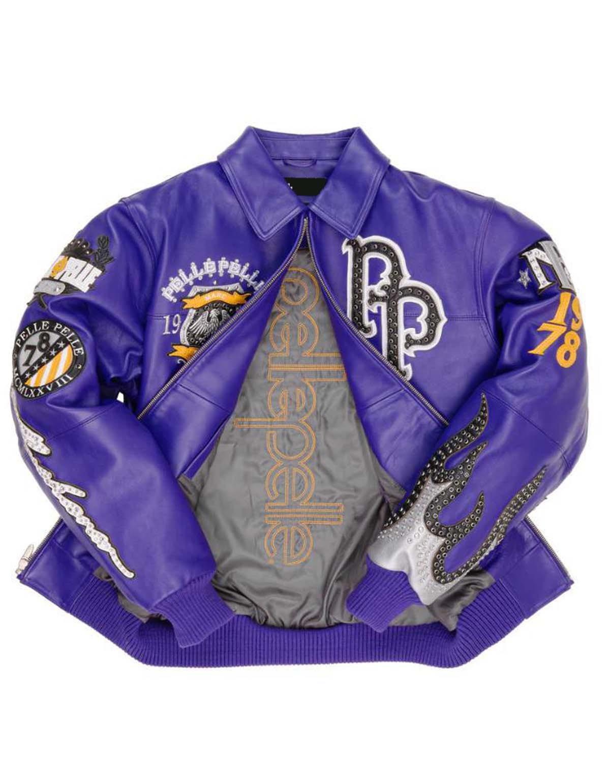 Pelle Pelle Purple Studded Leather Jacket – Limited Edition Biker-Inspired Streetwear