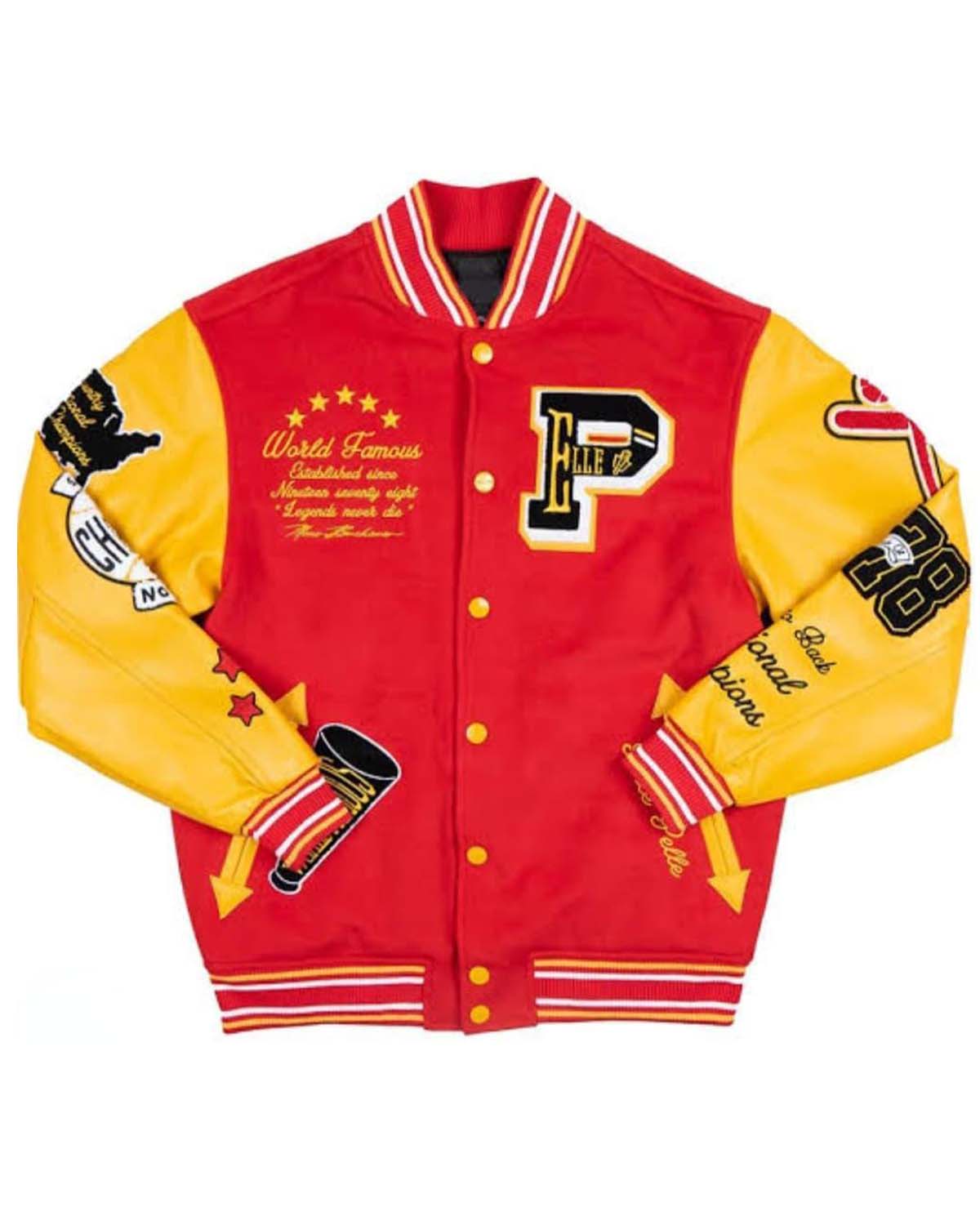 Pelle Pelle World Famous Varsity Leather Jacket – Bold Iconic Streetwear