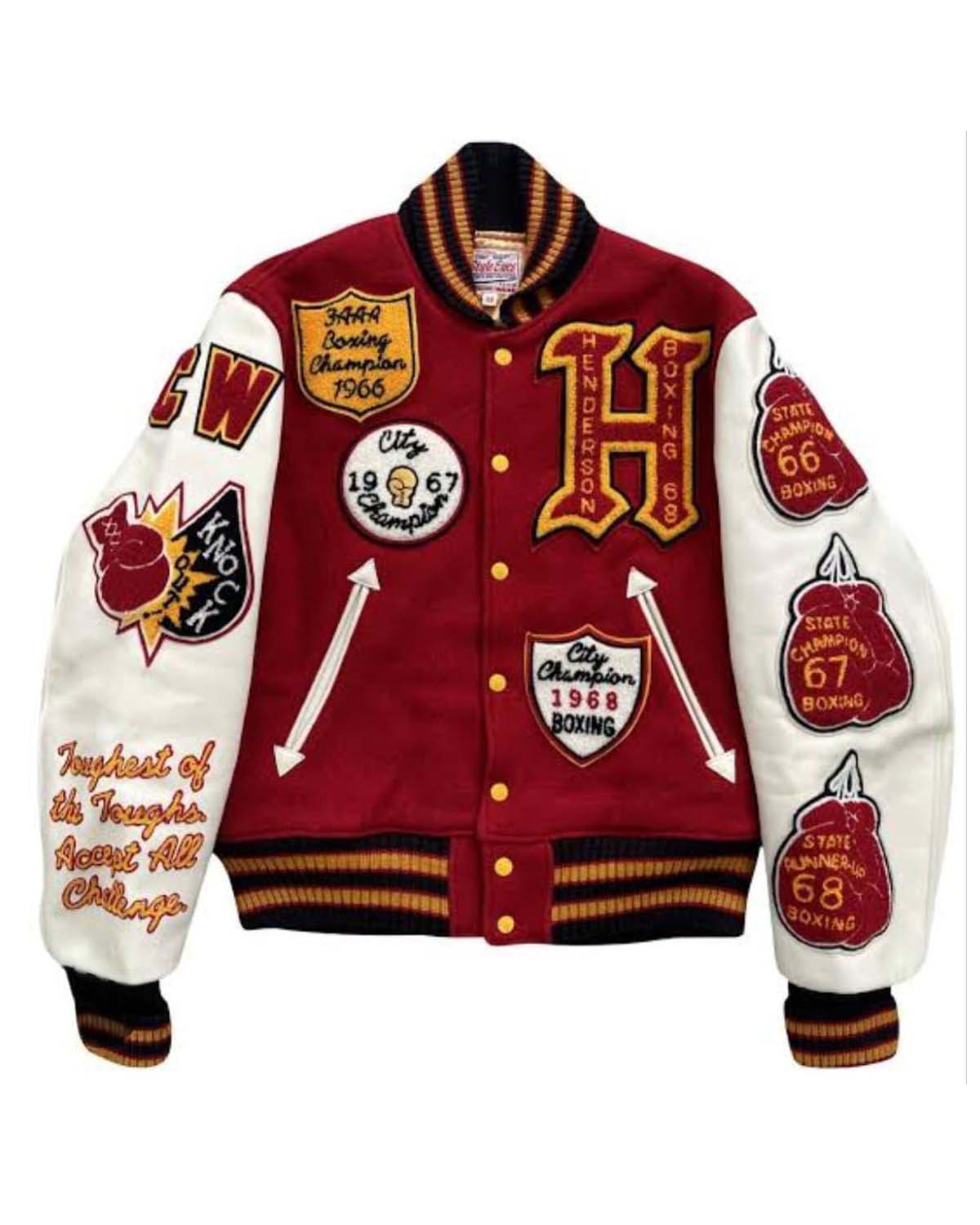 VTG Style Eyes Varsity Leather Jacket – Retro Streetwear Classic