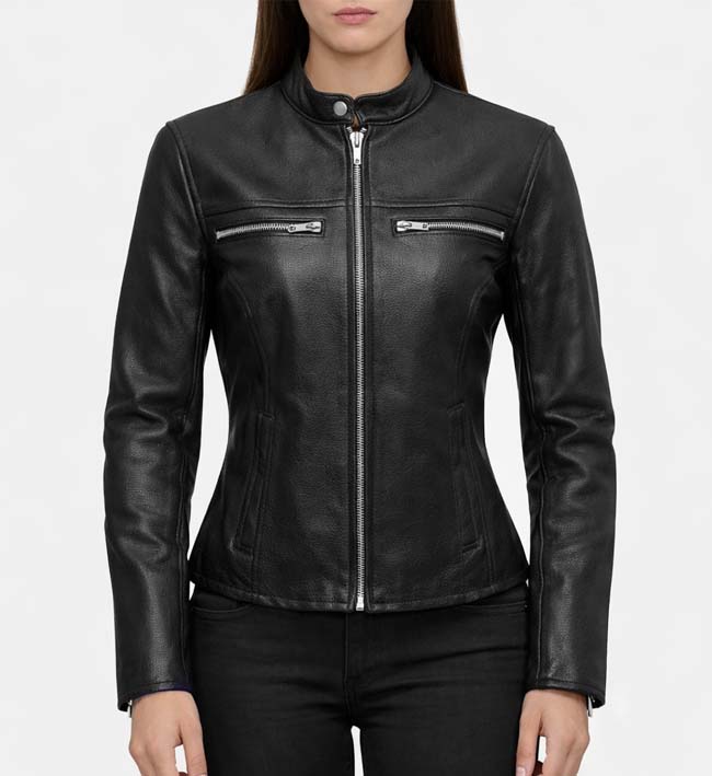 Women’s Black Biker Leather Jacket
