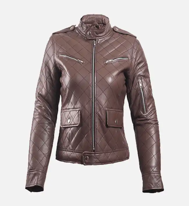Women’s Brown Leather Puffer Jacket – Timeless Warmth with a Chic Edge