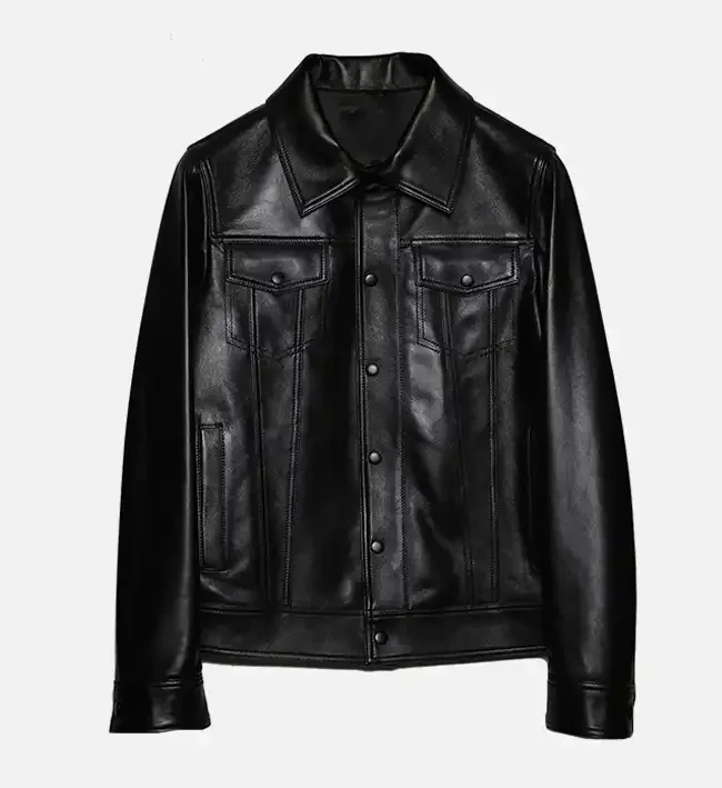 Women’s Classic Trucker Black Button Jacket – Effortless Vintage Appeal