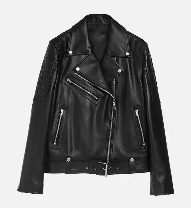 Women’s Double Stitch Leather Biker Jacket – Durable Craftsmanship & Bold Style