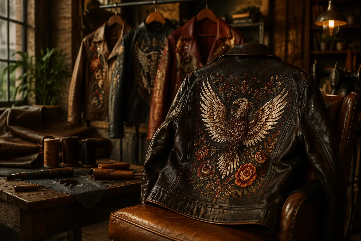 Embroidered Leather Jackets