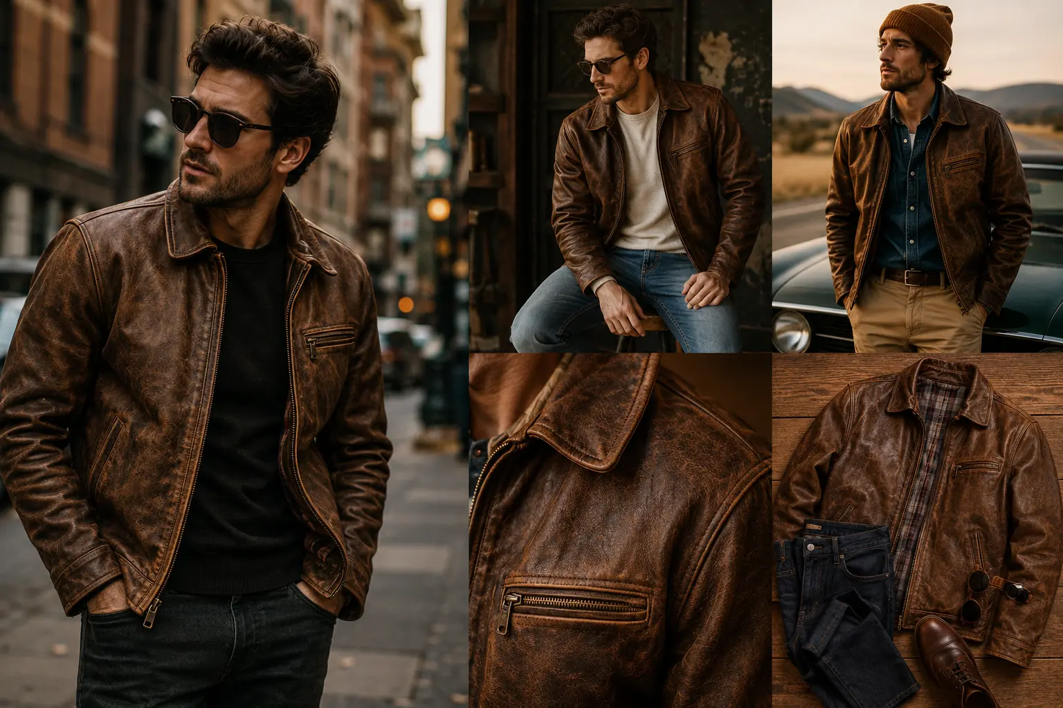 How to Style a Vintage Brown Leather Jacket for Men
